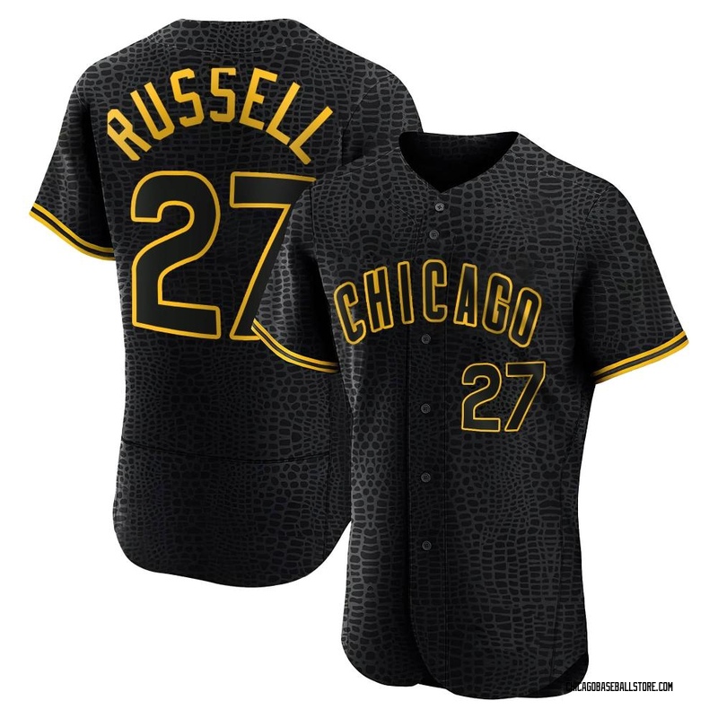 Women's Majestic Chicago Cubs #27 Addison Russell Authentic Grey Road MLB  Jersey