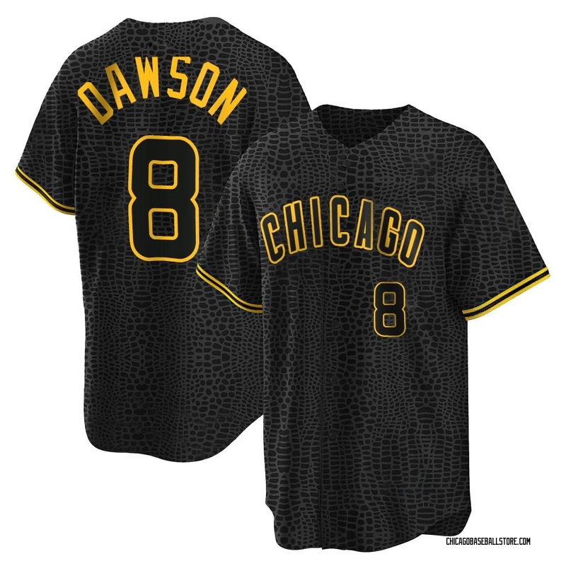 Andre Dawson Men's Chicago Cubs Strip Throwback Jersey - White