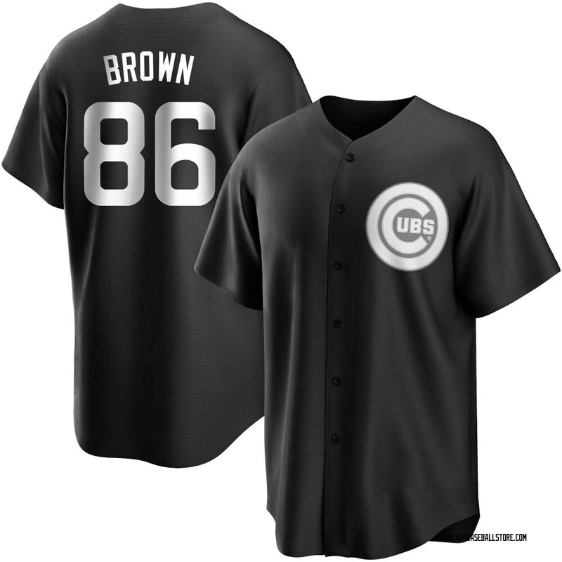 Ben Brown Men's Chicago Cubs Jersey - Black/White Replica