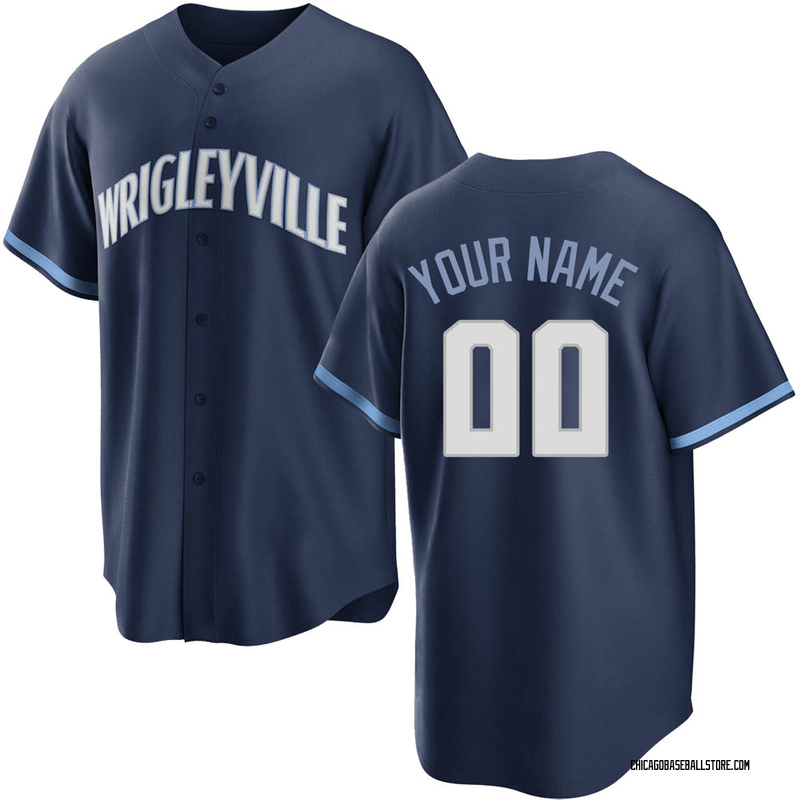 Custom Youth Chicago Cubs 2021 City Connect Jersey - Navy Replica