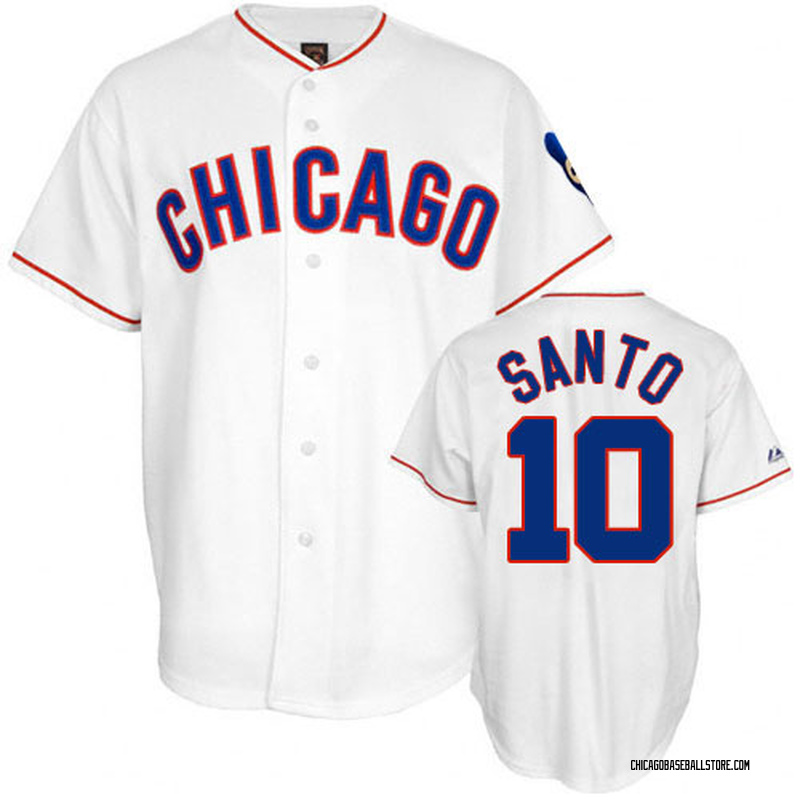 Men's Majestic Chicago Cubs #10 Ron Santo Authentic Royal Blue Cooperstown  MLB Jersey